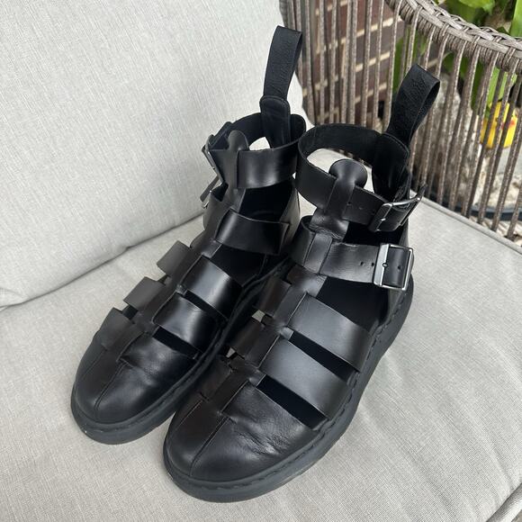 Dr.Martens Geraldo Gladiator Sandals Size 9 Mens/Womens 10, Black Leather - Picture 5 of 16